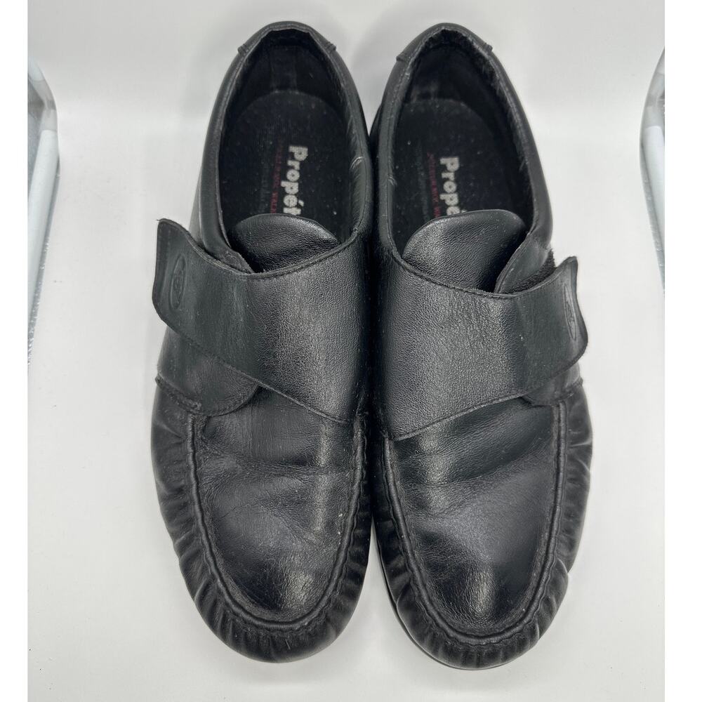 Propet Men's Pucker Moc Strap Black Leather Shoes Sz 14 XX Wide (5E) M3925